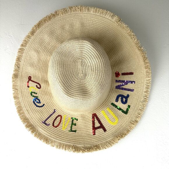 Disney Limited Edition‎ Hawaii Love Love Aulani Rainbow Sequin Straw Hat main image 6